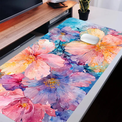 Watercolour Flowers Computer Desk Mat