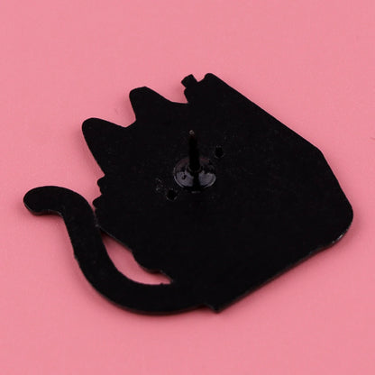 Black Cat Book Lover Enamel Pin