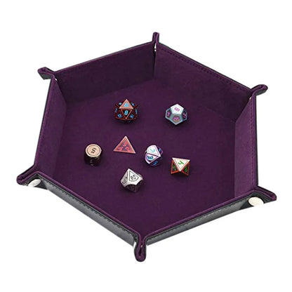 Folding Dice Tray – PU Leather & Velvet Rolling Tray