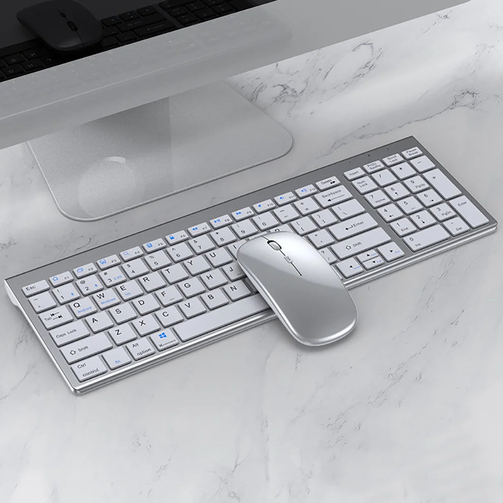 Slim Rechargeable Bluetooth Keyboard and Mouse Set