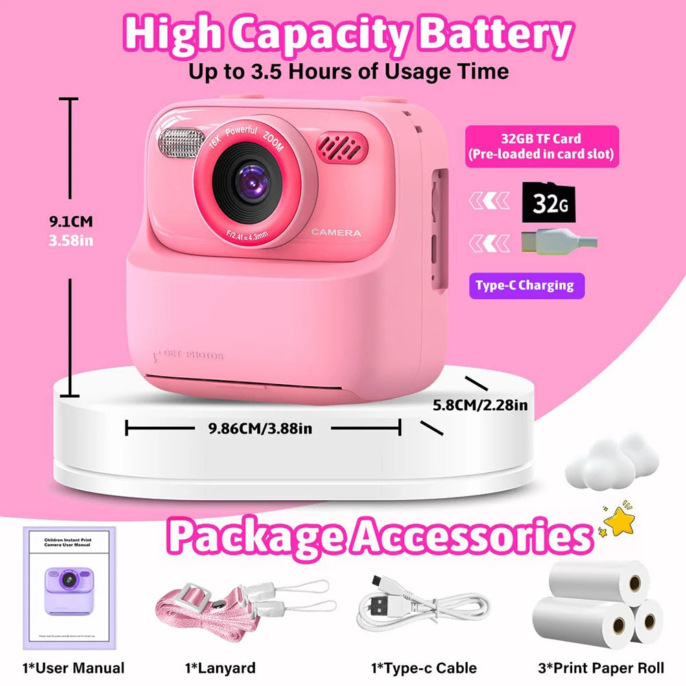 Kids Instant Camera 1080P HD by Amorus