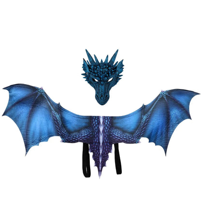 Dragon Face Mask and Wings Adult Costume