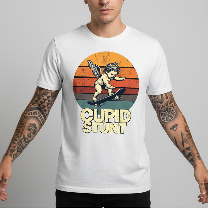 Cupid Stunt Funny Men's Graphic Tee