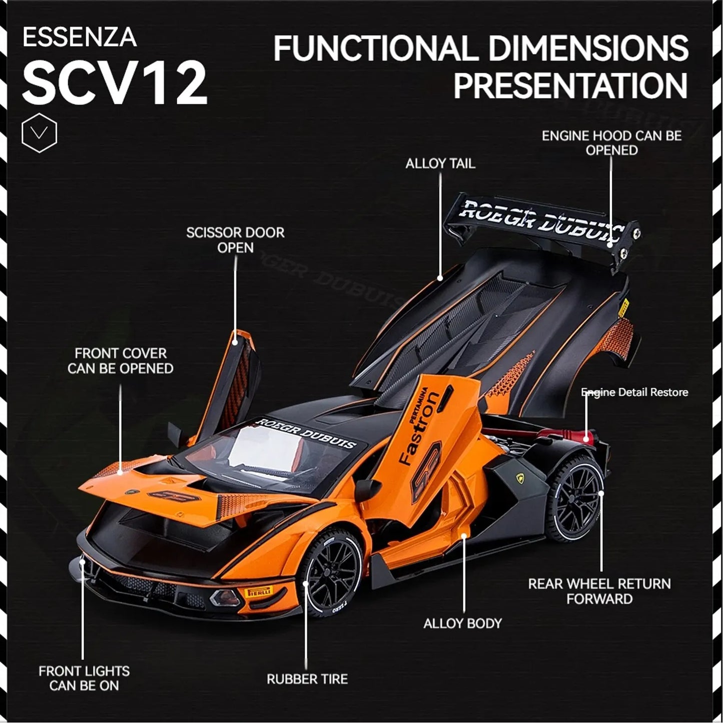 Lamborghini Essenza SCV12 Battery-operated 1:24 Model Car