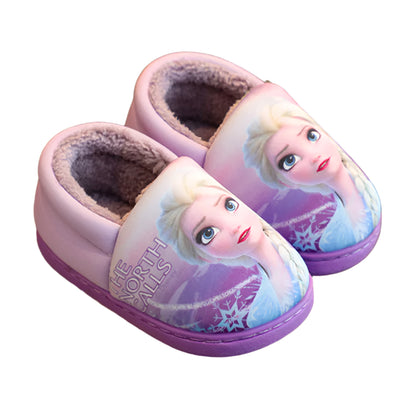 Kids Fluffy Winter Slippers with Elsa