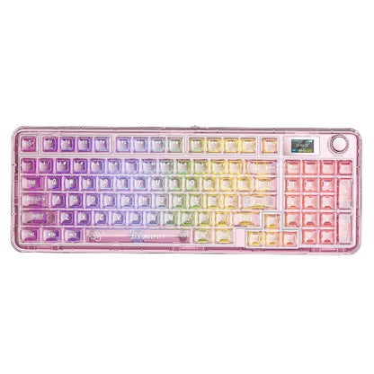 AULA F-NB98 Transparent Mechanical Keyboard – 96% Wireless with Knob & Screen