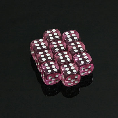 10pcs Transparent Colourful 6-sided Dice Set
