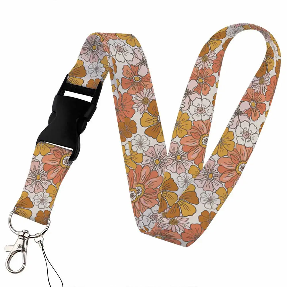 Beautiful Floral Work or School Lanyards
