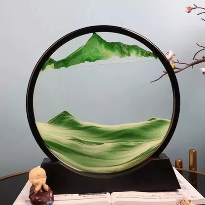 3D Moving Sand Art Glass Desk Stand
