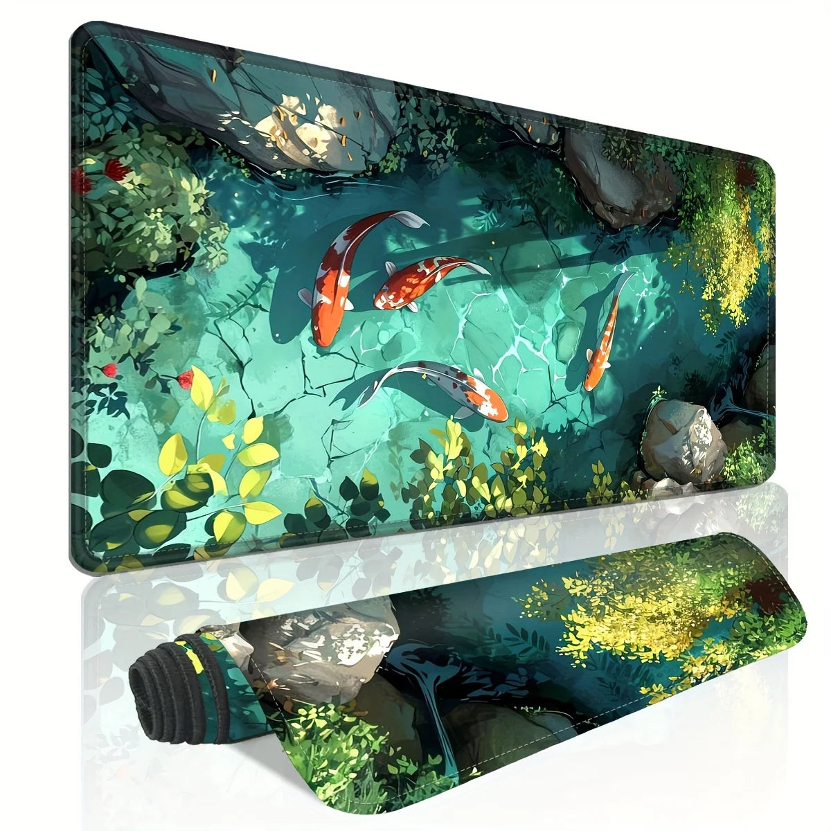Koi Pond Zen Computer Desk Mat