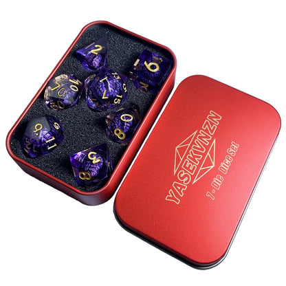 Suspended Eyeball 7 Piece Resin Dice Set