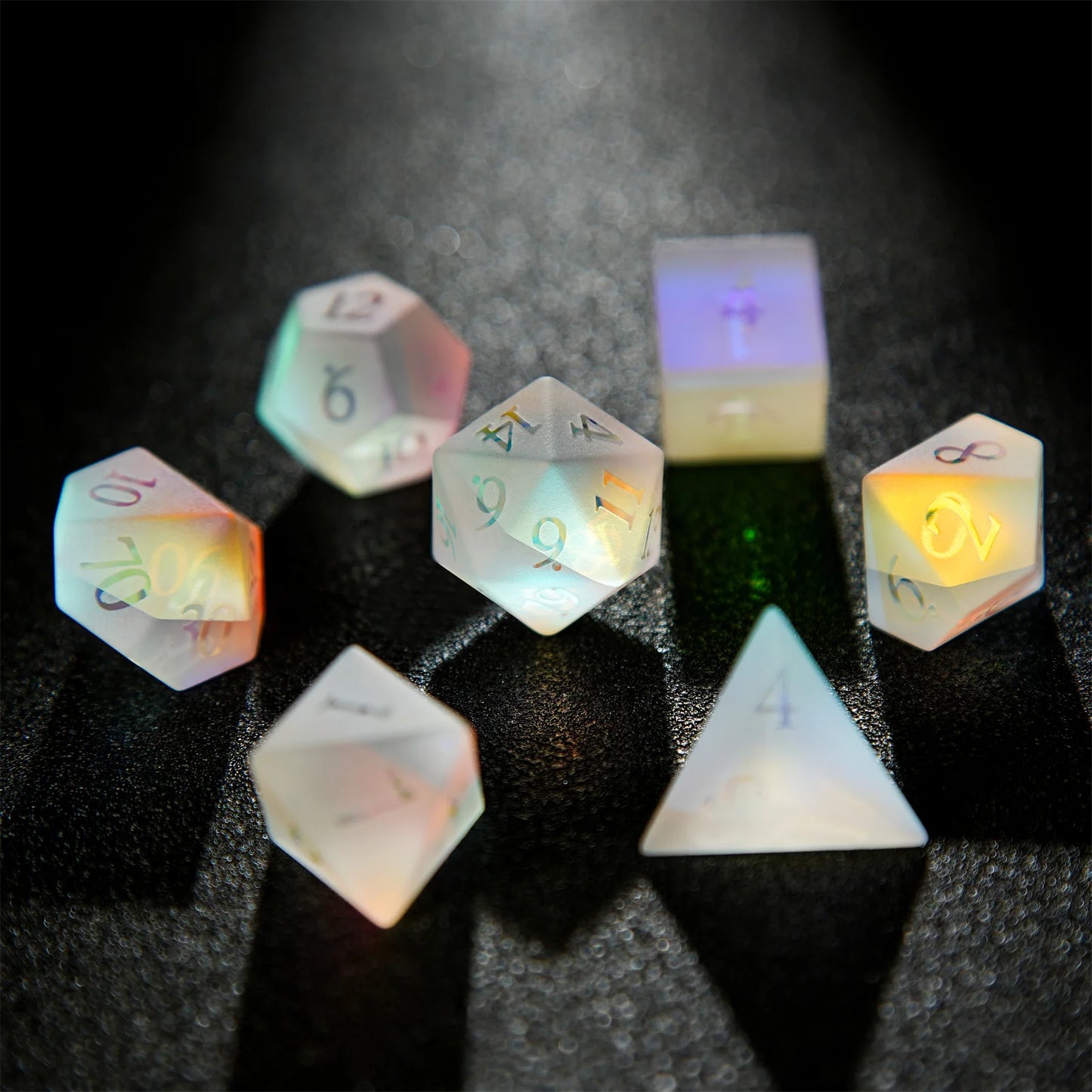 Frosted Rainbow DND Dice Set
