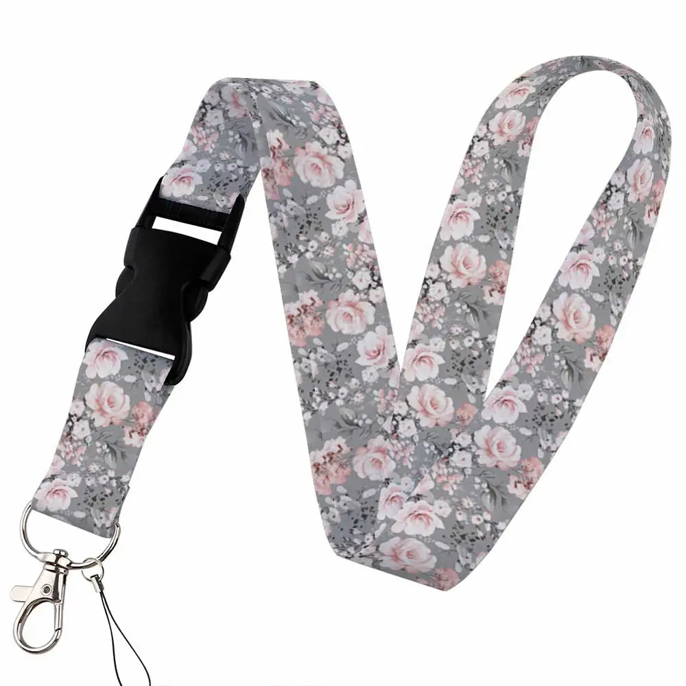 Beautiful Floral Work or School Lanyards
