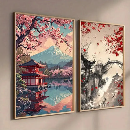 Japanese Scenery and Samurai Canvas Printswall