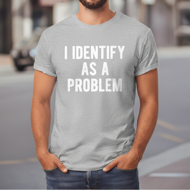 I Identify As A Problem Funny Men's Graphic Tee