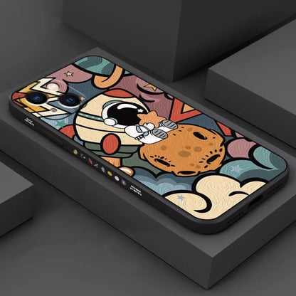 Cartoon Astronaut Samsung Galaxy Case - Black