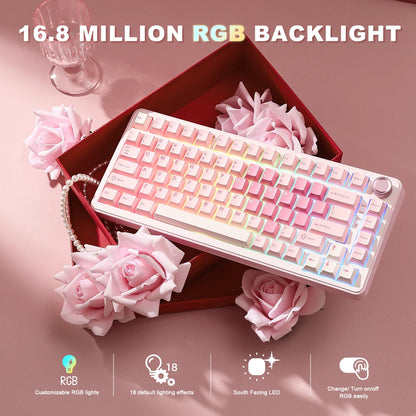 YUNZII B75 PRO Pink Mechanical Gaming Keyboard