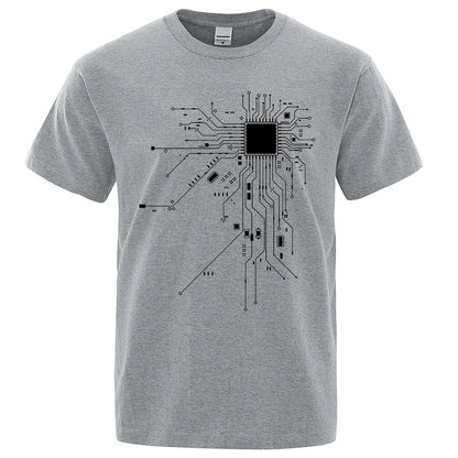 CPU Circuit Board Graphic T-Shirt – Unisex Cotton Tee