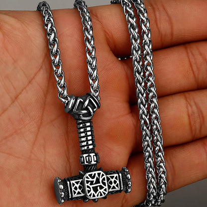 Nordic Viking Thor's Hammer Stainless Steel Necklace