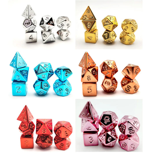Shiny Electroplated 7pc Dice Set