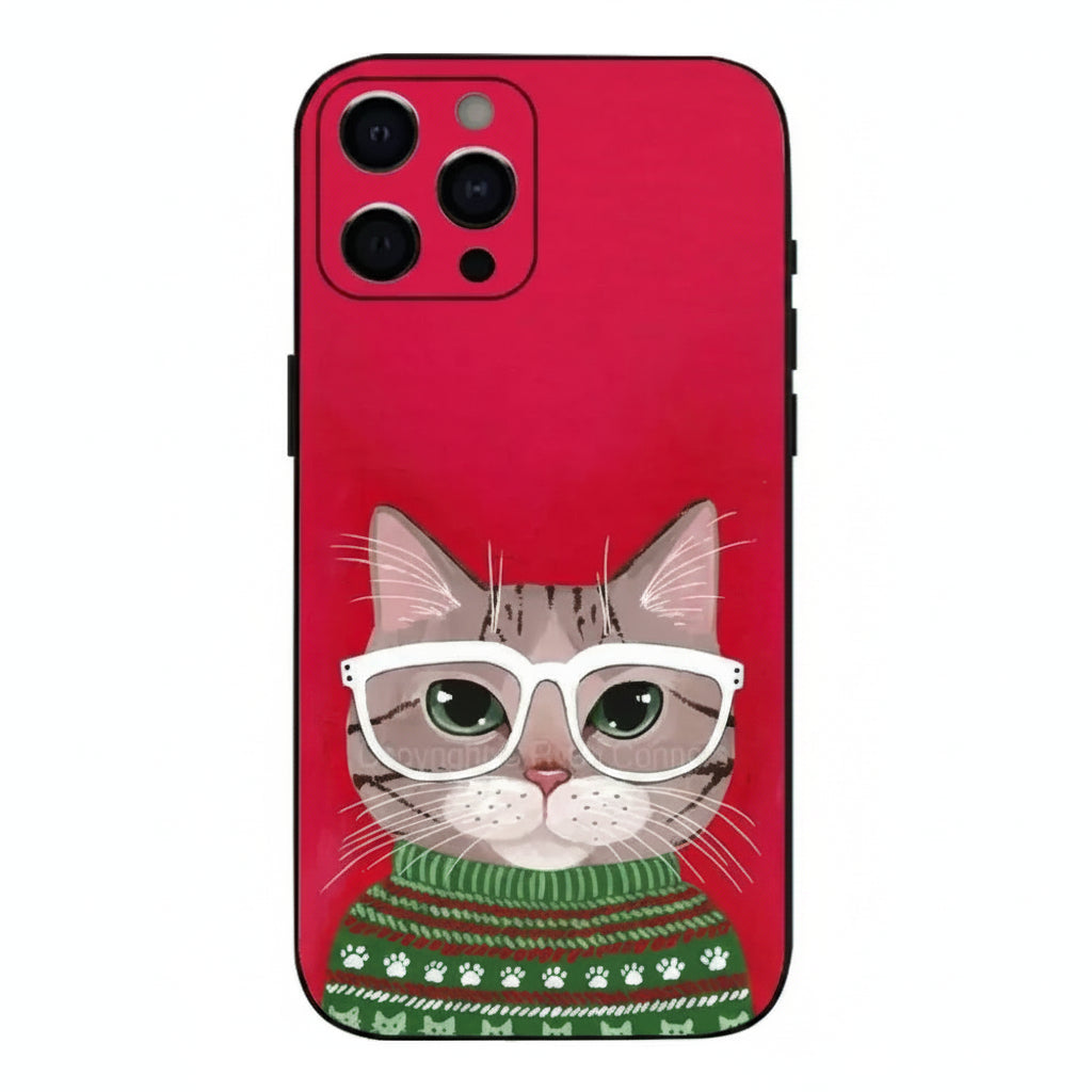 Colourful Cartoon Cat Phone Case (for iPhone)