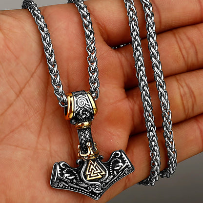 Nordic Viking Thor's Hammer Stainless Steel Necklace