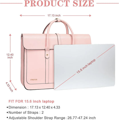 Bow PU Leather Briefcase Laptop Bag