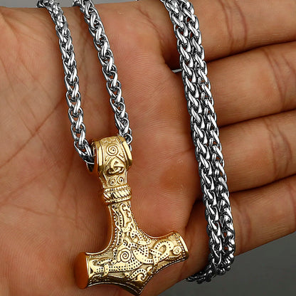 Nordic Viking Thor's Hammer Stainless Steel Necklace