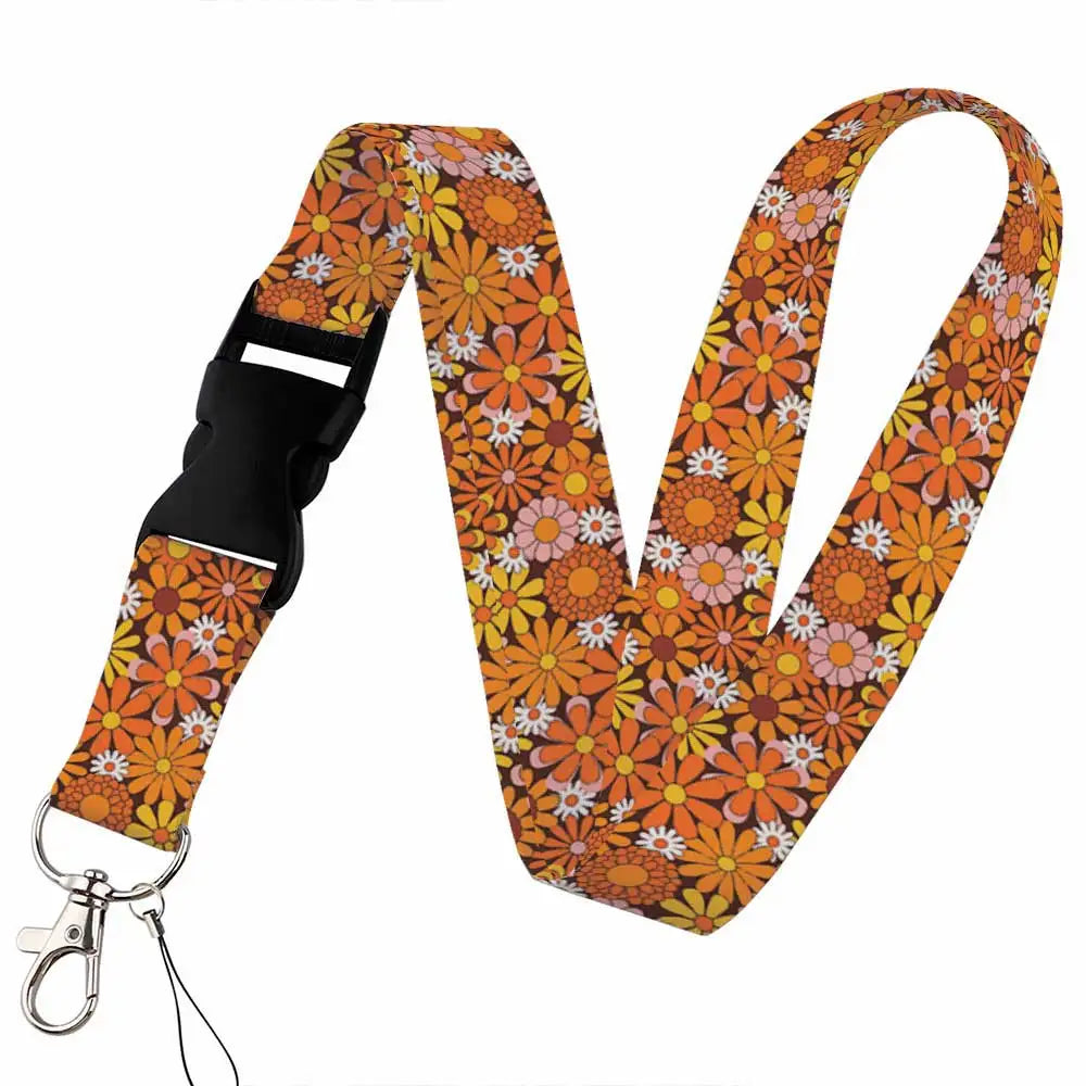 Beautiful Floral Work or School Lanyards