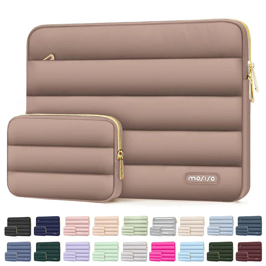 Mosiso Puffy Laptop Bag and Pouch Combo
