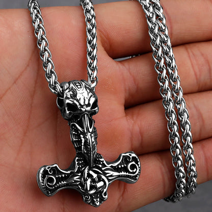 Nordic Viking Thor's Hammer Stainless Steel Necklace