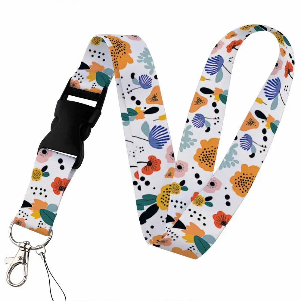 Beautiful Floral Work or School Lanyards