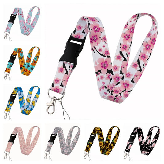 Beautiful Floral Work or School Lanyards