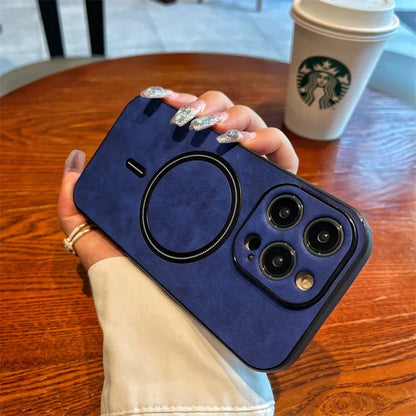 Luxury Faux Leather MagSafe Case (for iPhone)