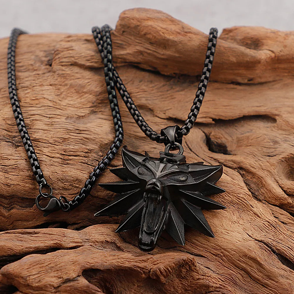 The Witcher Wolf Head Pendant Necklace