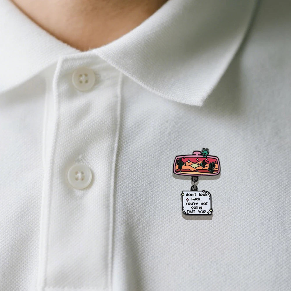 Don't Look Back Enamel Pin