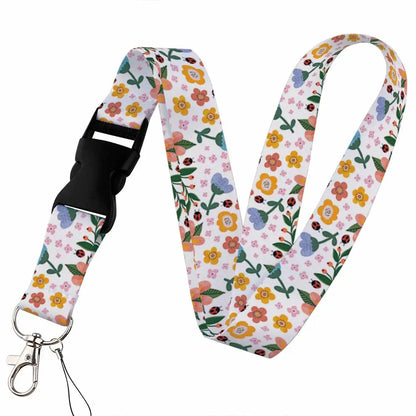 Beautiful Floral Work or School Lanyards