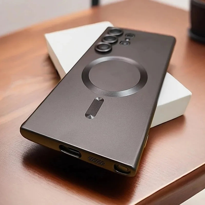 Metallic Magnetic Charging Compatible Phone Case (for Samsung)