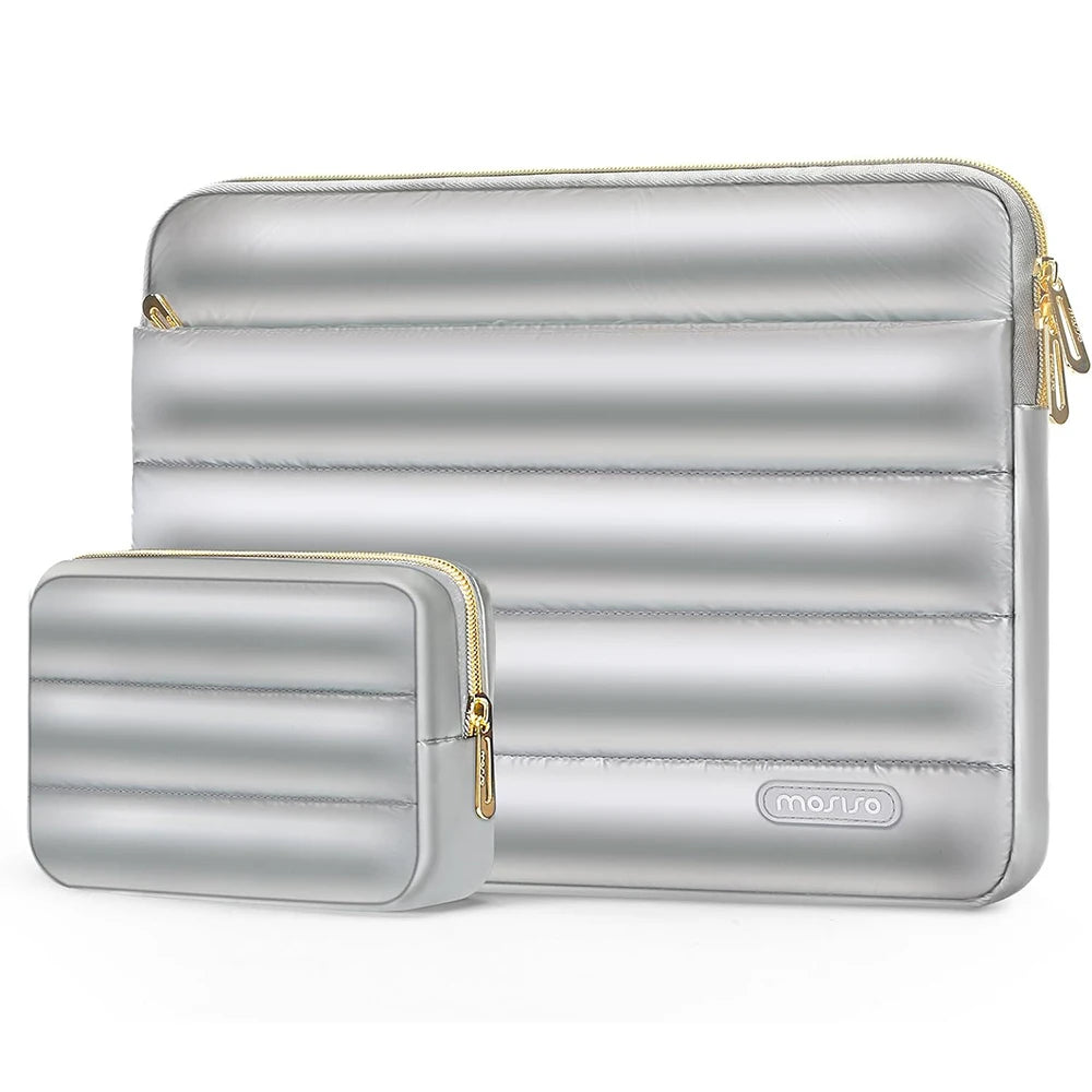 Mosiso Puffy Laptop Bag and Pouch Combo