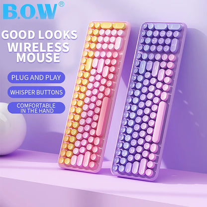 Pastel Princess Ergonomic 2.4G Wireless Keyboard