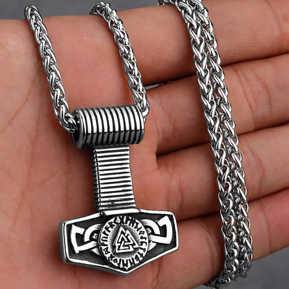 Nordic Viking Thor's Hammer Stainless Steel Necklace