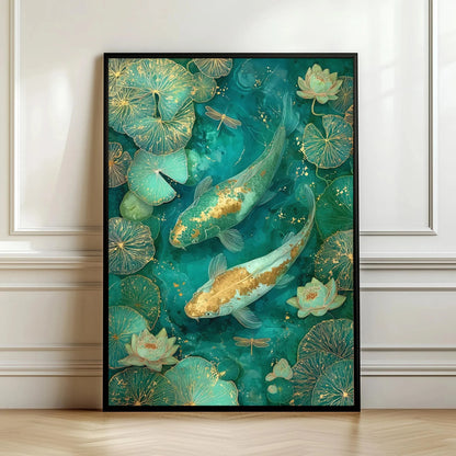 Yin Yang Japanese Koi Canvas Wall Art