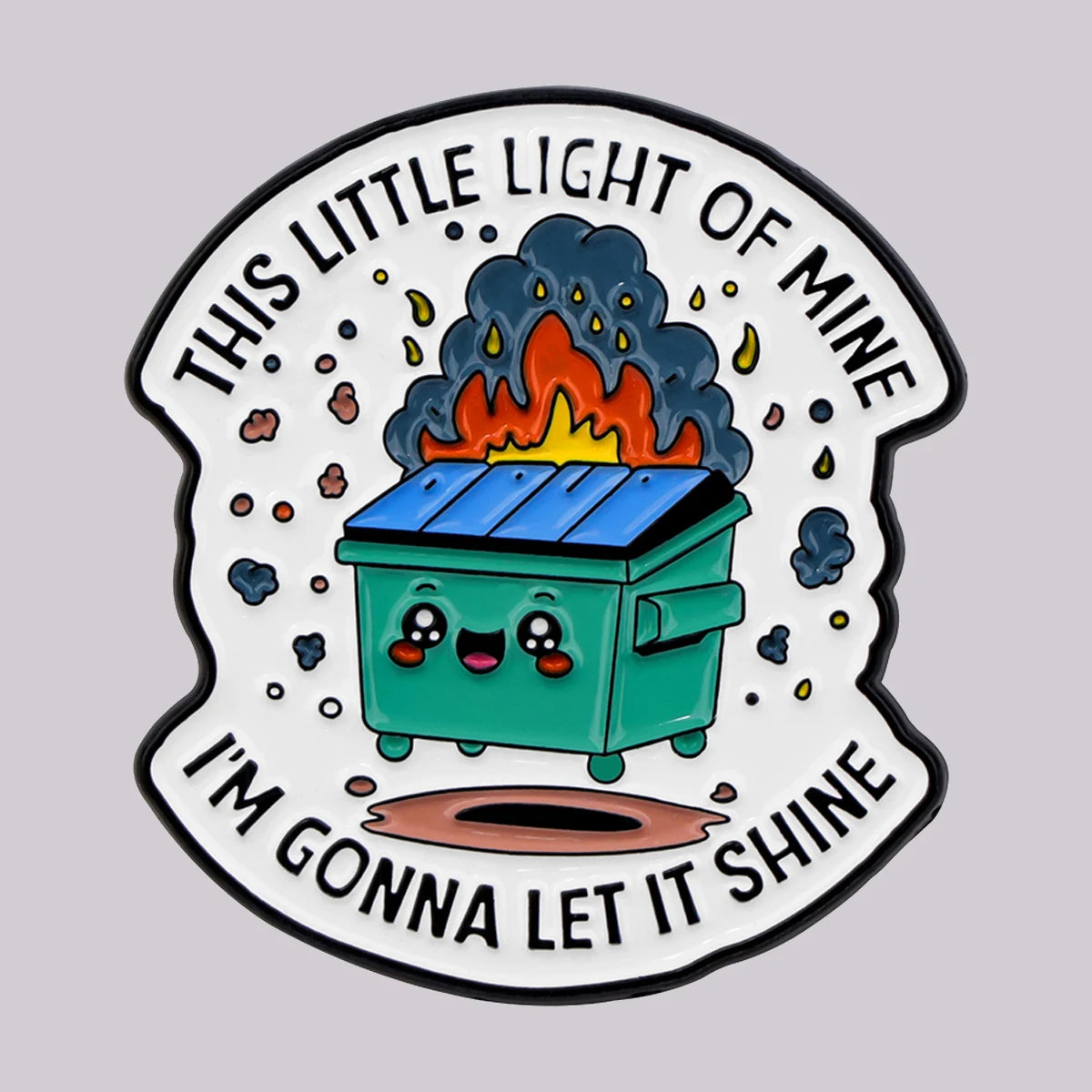 Dumpster Fire Funny Enamel Pin