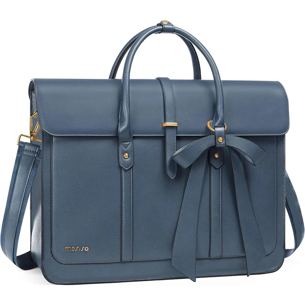 Bow PU Leather Briefcase Laptop Bag