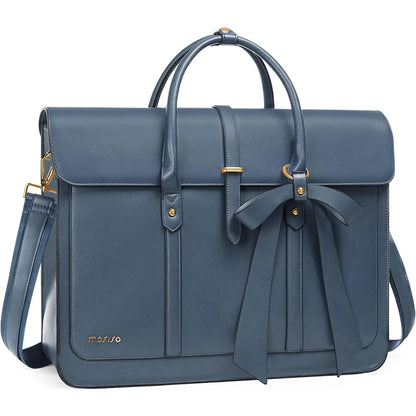 Bow PU Leather Briefcase Laptop Bag