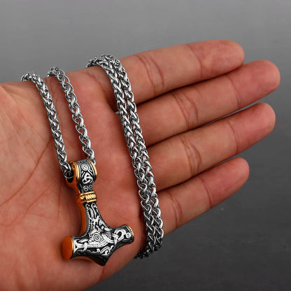 Nordic Viking Thor's Hammer Stainless Steel Necklace