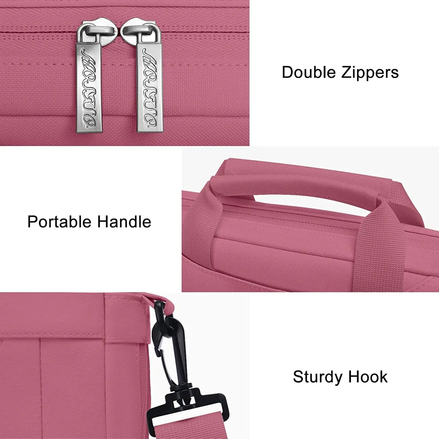 Mosiso Solid Colour Office Laptop Shoulder Bag