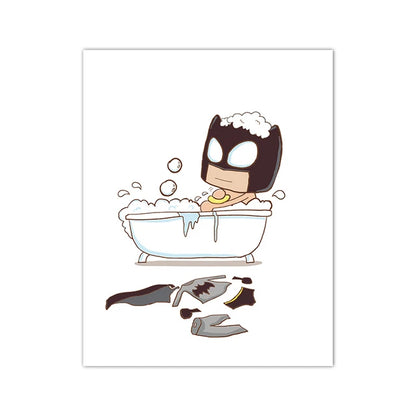 Toilet Humour Wall Art featuring Superheros