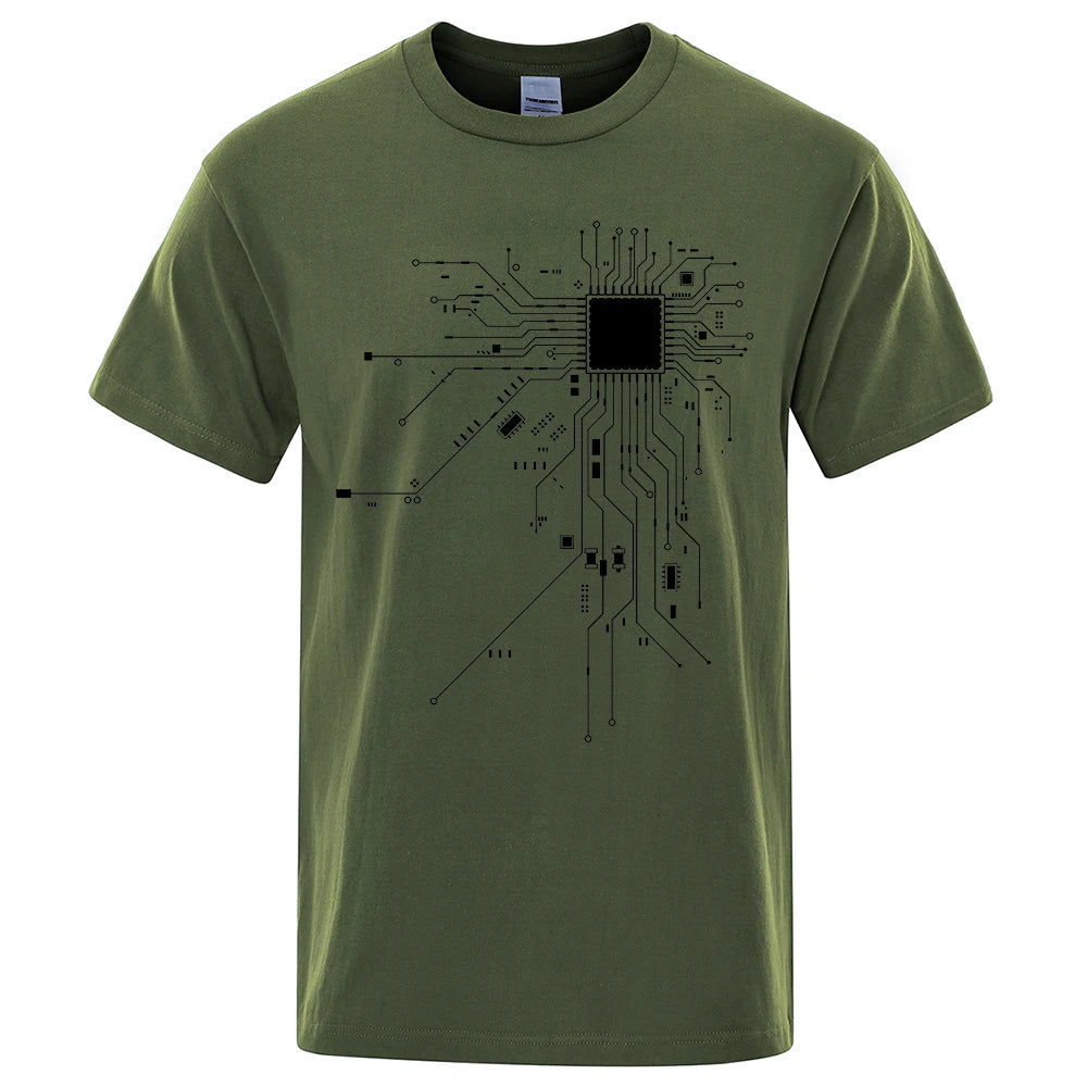CPU Circuit Board Graphic T-Shirt – Unisex Cotton Tee