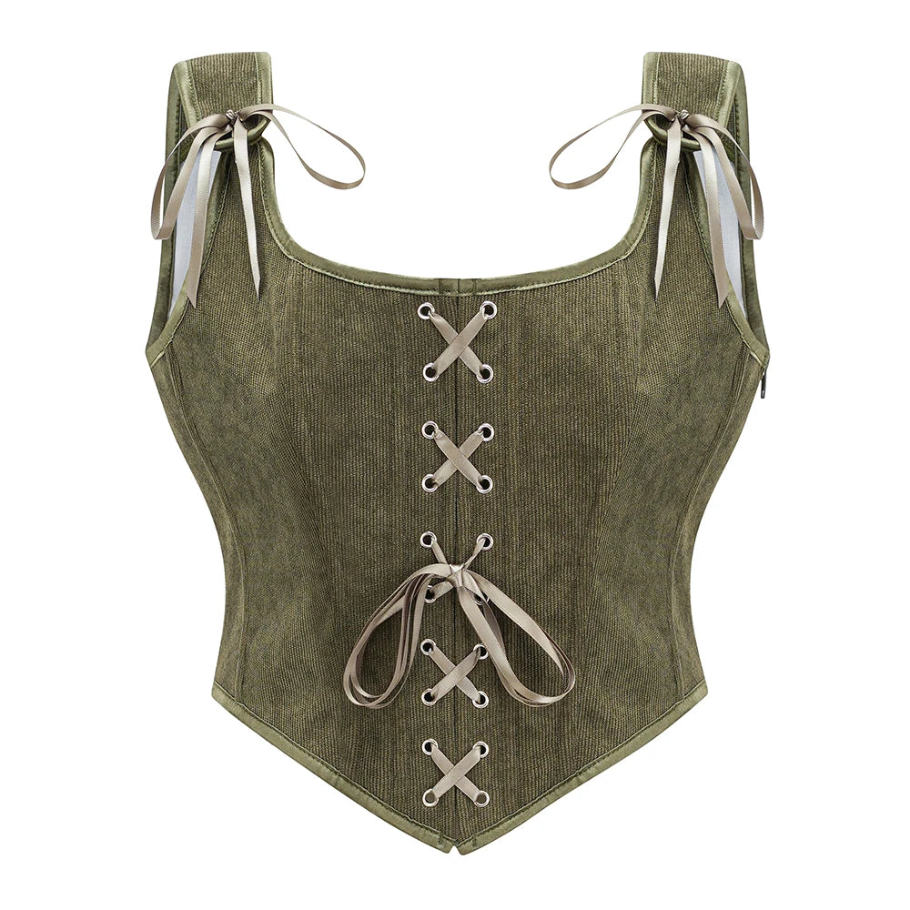 Victorian/Medieval Lace-Up Corset Women's Costume Top